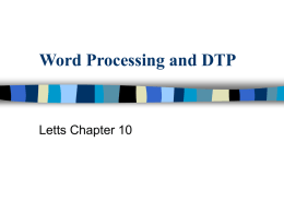 Word Processing and DTP
