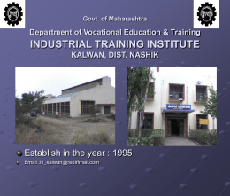 Govt. of Maharashtra Department of vocational Education