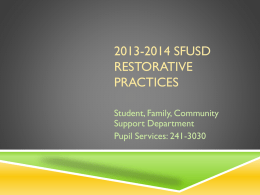 2013-2014 Restorative Practices implementation