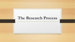 The Research Process - Connecticut Technical High School