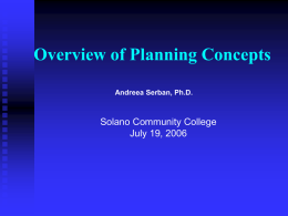 Planning at RP Institute August 2005