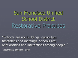 San Francisco Unified School District Restorative Practices
