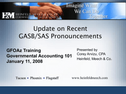 Accounting Update - Government Finance Officers of Arizona