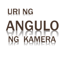 Uri ng Angulo ng Kamera