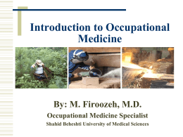 Introduction to Occupational Medicine