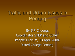 Traffic and Urban Issues in Penang