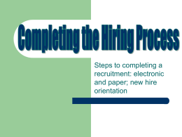Completing the Hiring Process