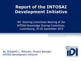 IDI and the INTOSAI PSC - Knowledge Sharing Committee
