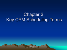 C. Key CPM Scheduling Terms