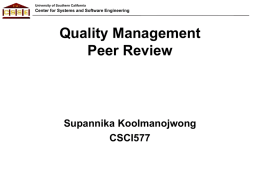 Quality Management and Peer Review