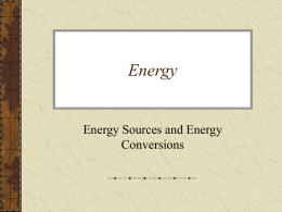 9.1 What is Energy? - The Education Resource Centre