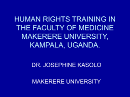 HUMAN RIGHTS TRAINING IN THE FACULTY OF MEDICINE …