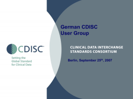 German CDISC User Group - Digital Infuzion, Inc.