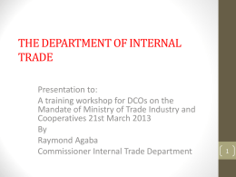 National Trade Policy and National Trade Sector