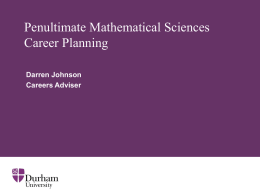 Penultimate Mathematical Sciences Career Planning