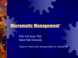 Micromatic Management* - Seton Hall University Pirate Server