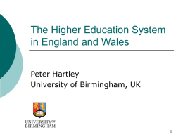 The Higher Education System in England