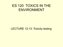 ES 120 TOXICS IN THE ENVIRONMENT
