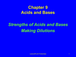 Strong and Weak Acids