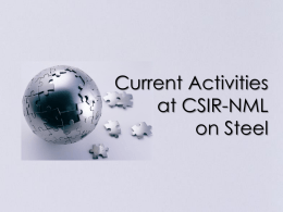 Current Activities at CSIR-NML on Steel