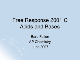 Free Response 2001 B Acids and Bases