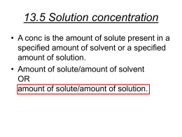 Solution concentration - Solano Community College