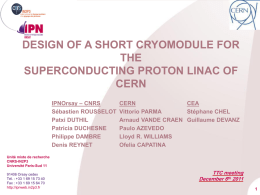 Cryomodule de test pour le Superconducting Proton Linac du