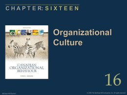 Organizational Culture - University of Winnipeg