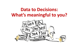 Data to Decisions: What’s meaningful to you?