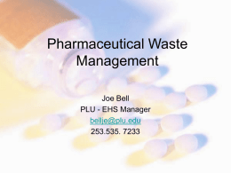 PLU Pharmaceutical Waste Management Training