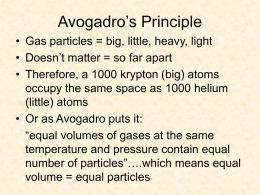 Avogadro’s Principle
