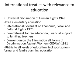 International treaties with relevance to education