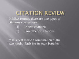 Citation Review - Mrs. Jones' Website