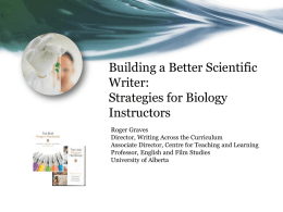 Building a Better Scientific Writer: Strategies for