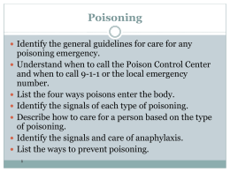 Sudden Illness II/ Poisoning