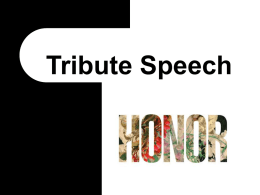 Commemorative Speeches - Public Speaking