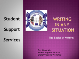 Writing in any situation - Welcome to Troy University