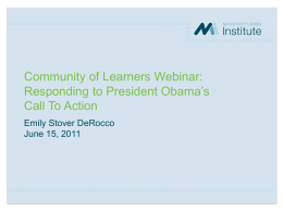 Responding to President Obama’s Call To Action