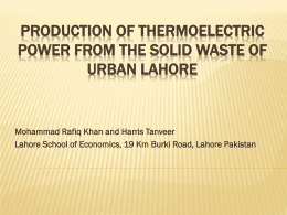 Production of Thermoelectric Power from the Solid Waste of
