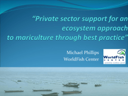 Private sector support for ecosystem approaches to