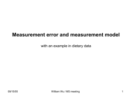 Measurement error, and measurement model