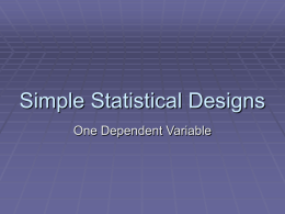 Simple Statistical Tests