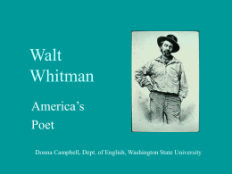 Walt Whitman - Washington State University
