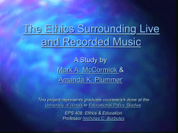 PowerPoint Presentation - Live versus Recorded Performance