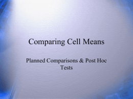 11 comparing cell means - University of South Florida
