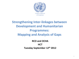Integration of Humanitarian Clusters with strengthening of