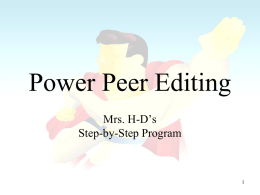 Power Peer Editing - English is Amazing
