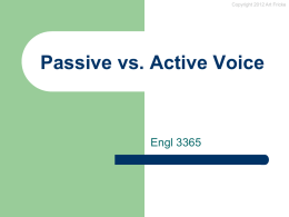 Passive/Active voice grammar