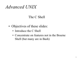 Advanced Unix - c shell