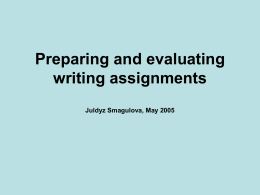 Preparing and evaluating writing assignments
